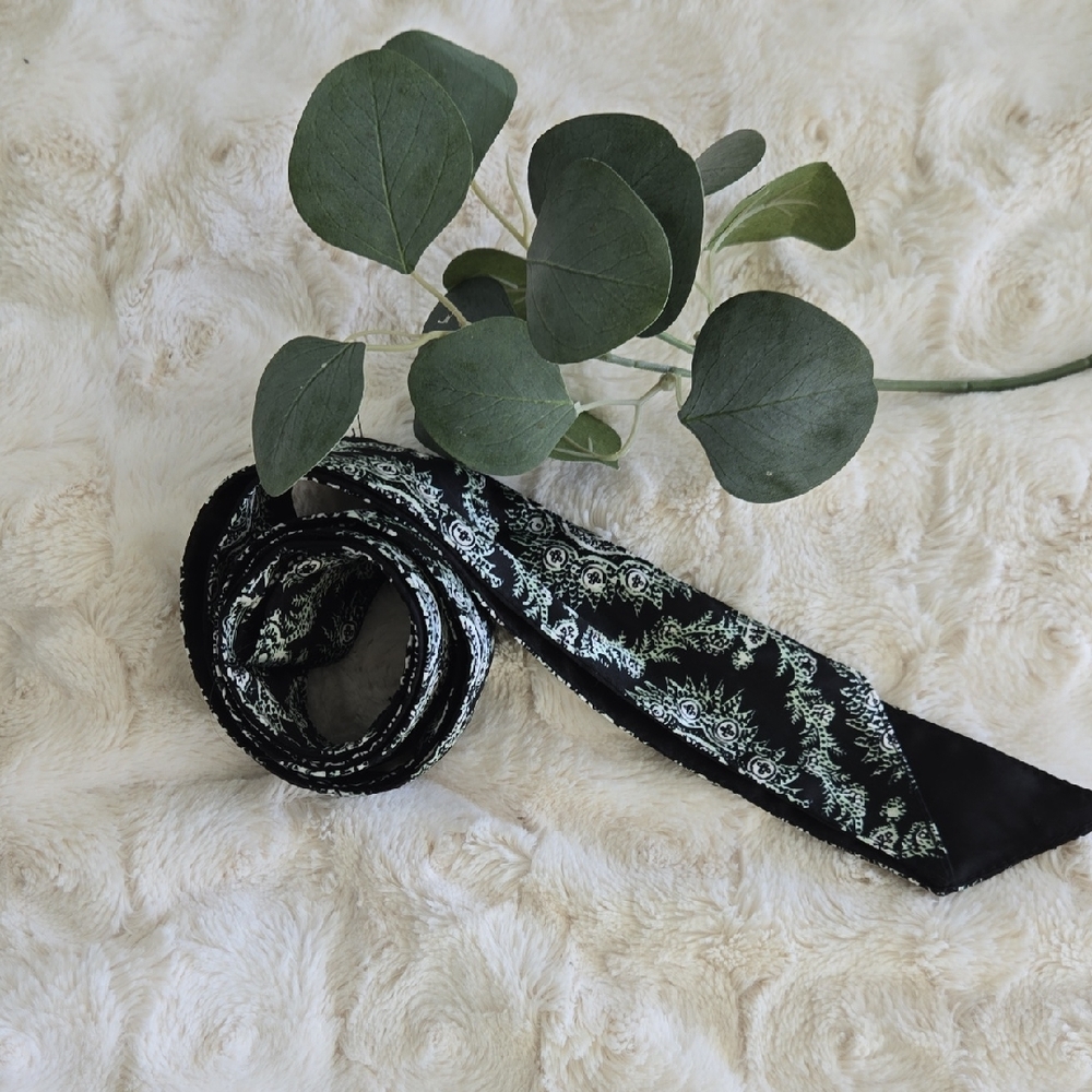 Black and White Satin Belt